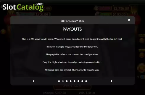Скрин7. 88 Fortunes Dice слот