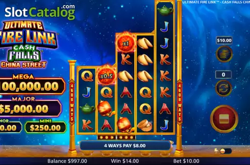Скрин3. Ultimate Fire Link Cash Falls China Street слот