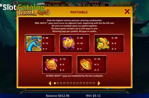 Скрин5. Perfect Peacock Coin Combo слот