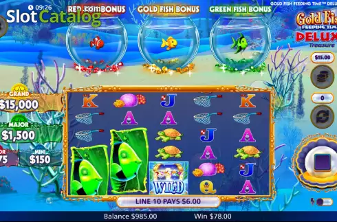 Скрин3. Gold Fish Feeding Time Deluxe Treasure слот