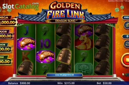 Скрин3. Golden Fire Link Dragon Song слот