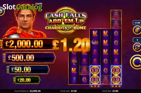 Скрин3. Cash Falls: Add 'Em Up Chariots of Rome слот