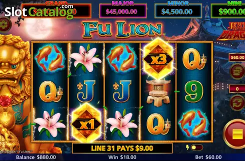 Скрин3. Jewel of the Dragon Fu Lion слот