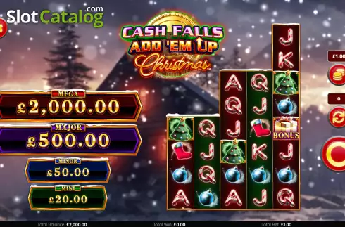 Скрин2. Cash Falls: Add 'Em Up Christmas слот