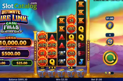 Скрин3. Ultimate Fire Link Cash Falls Glacier Gold слот