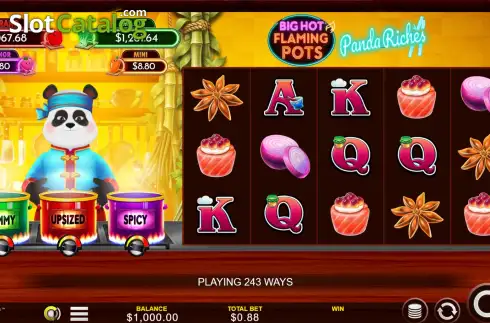 Скрин2. Big Hot Flaming Pots Panda Riches слот