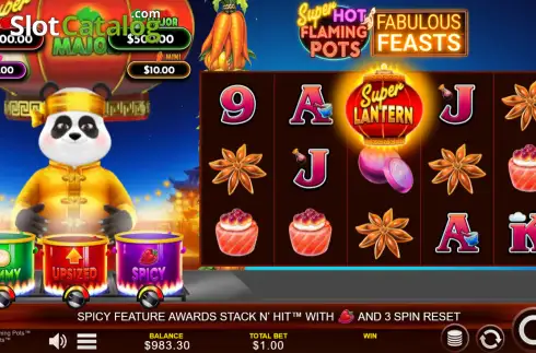 Скрин2. Super Hot Flaming Pots Fabulous Feasts слот
