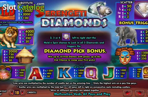 Скрин2. Serengeti Diamonds слот