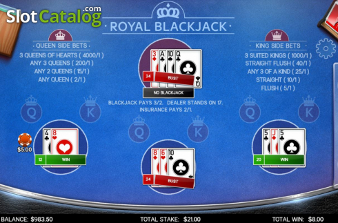 Скрин5. Royal Blackjack слот