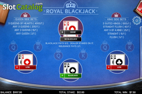 Скрин6. Royal Blackjack слот
