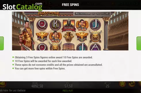 Скрин6. Paulo Futre The Last Gladiator слот