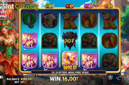 Скрин3. Mythical Legends Carnival слот
