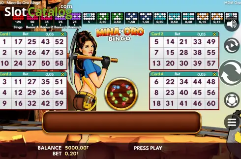 Скрин2. Mina de Oro Bingo слот