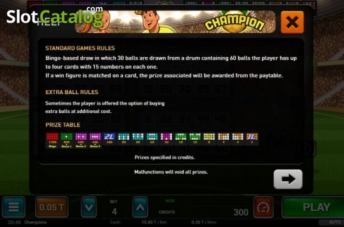 Скрин4. Champion Bingo слот
