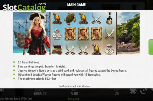 Скрин8. Jessica Weaver Queen of the Seas слот
