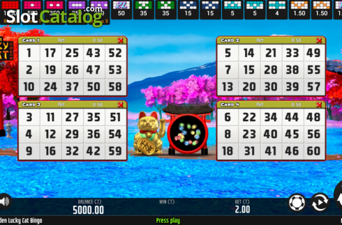 Скрин2. Golden Lucky Cat Bingo слот