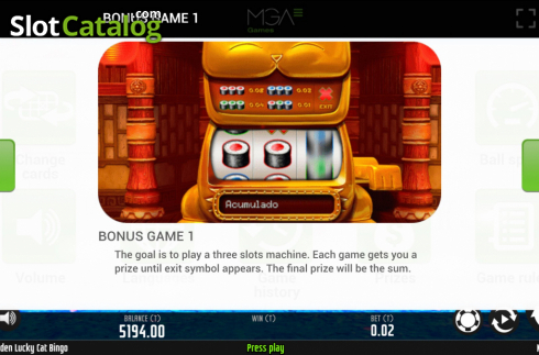 Скрин9. Golden Lucky Cat Bingo слот
