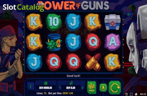 Скрин2. Power of Guns слот