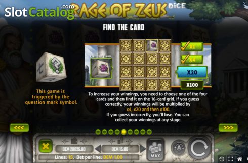 Скрин7. Rage of Zeus Dice слот
