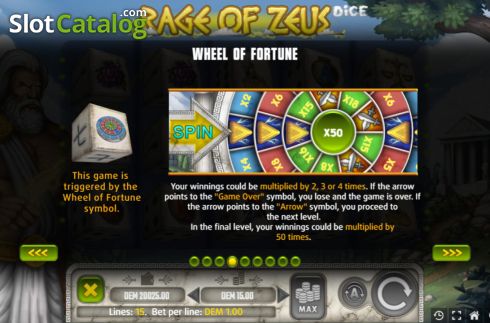 Скрин8. Rage of Zeus Dice слот