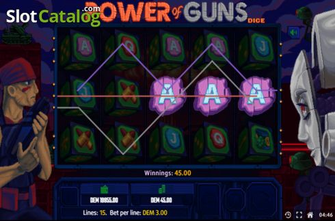 Скрин4. Power of Guns Dice слот