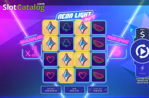Скрин3. Neon Light Fruits слот