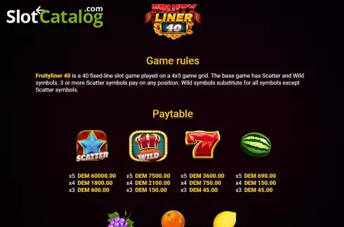 Скрин8. Fruityliner 40 слот