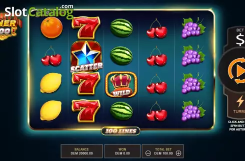 Скрин2. Fruityliner 100 слот