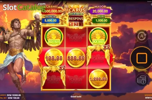 Скрин3. Icarus: Heat of Fortune слот