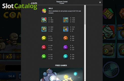 Скрин6. Comet Treasure слот