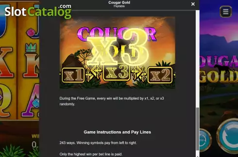 Скрин9. Cougar Gold слот