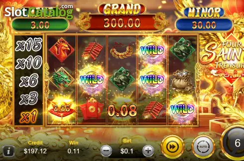 Скрин3. Four Saints Treasure слот