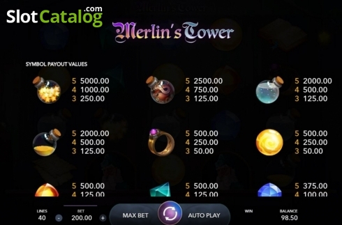 Скрин4. Merlin's Tower слот