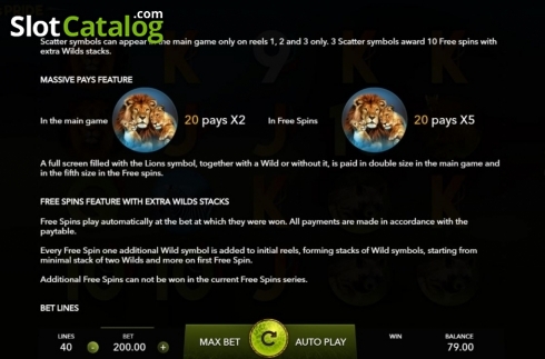 Скрин6. Lion's Pride (Mascot Gaming) слот