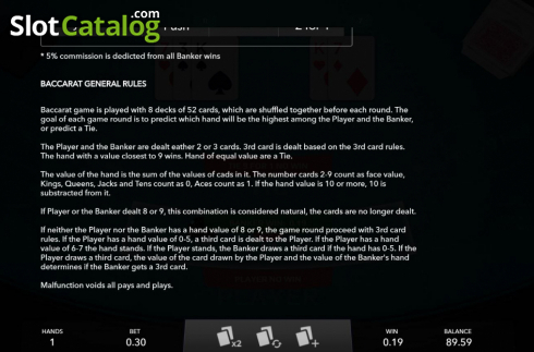 Скрин7. Mini Baccarat (Mascot Gaming) слот