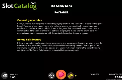 Скрин6. The Candy Keno слот