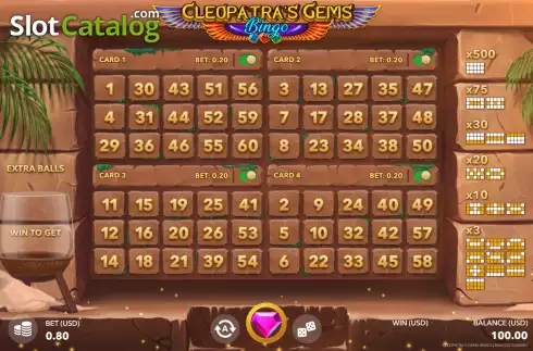 Скрин2. Cleopatras Gems Bingo слот