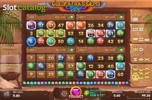 Скрин3. Cleopatras Gems Bingo слот