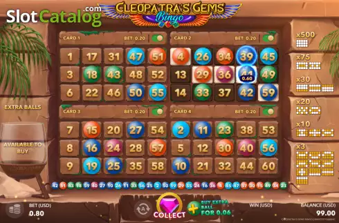 Скрин4. Cleopatras Gems Bingo слот
