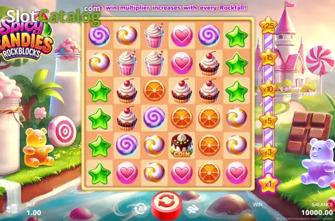 Скрин2. Spicy Candies Rockblocks слот