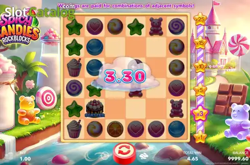 Скрин3. Spicy Candies Rockblocks слот