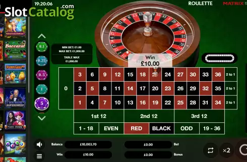 Скрин3. Roulette (Matrix Studios) слот