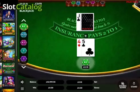 Скрин5. Blackjack (Matrix Studios) слот