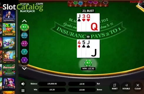 Скрин6. Blackjack (Matrix Studios) слот