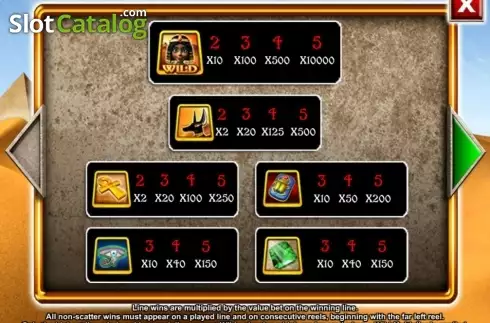 Скрин2. Egyptian Treasures (Mazooma) слот