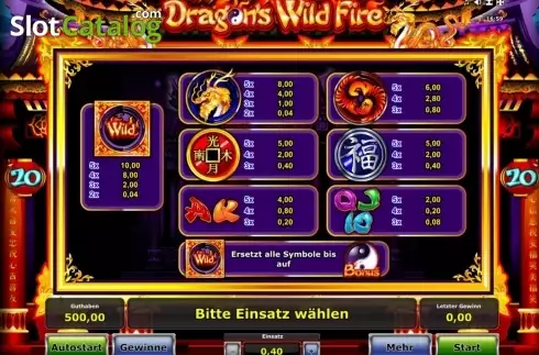 Скрин2. Dragons Wildfire слот