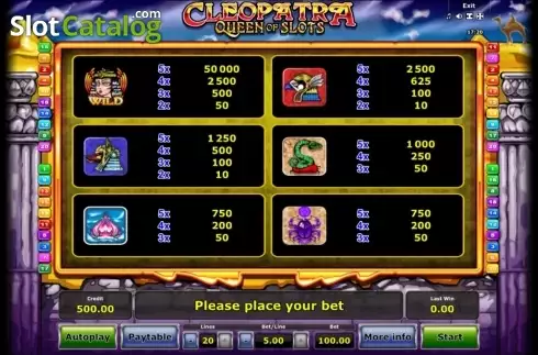 Скрин6. Cleopatra Queen of Slots (Mazooma) слот