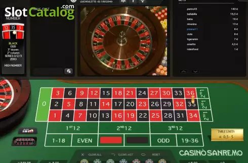 Скрин4. Sanremo Roulette слот
