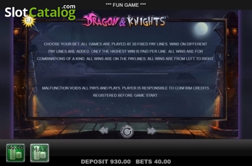 Скрин9. Dragon and Knights слот