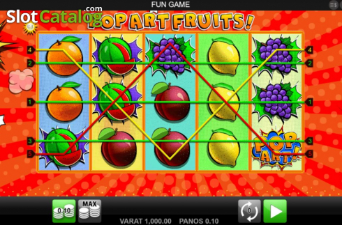 Скрин2. Pop Art Fruits слот